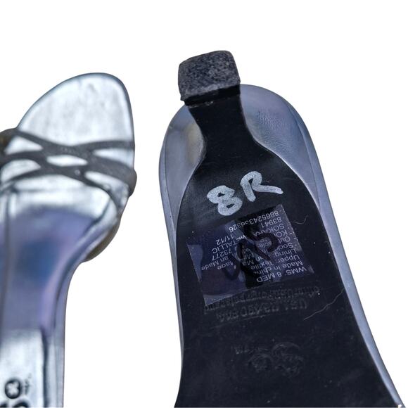 SO 8M Silver Strappy Sandals - Picture 4 of 9